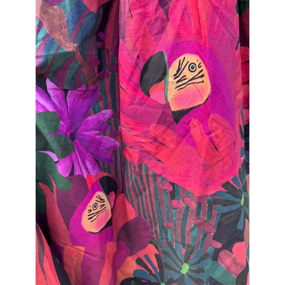 NWT FARM RIO Bird Flowers Midi Dress Medium M - Picture 8 of 9